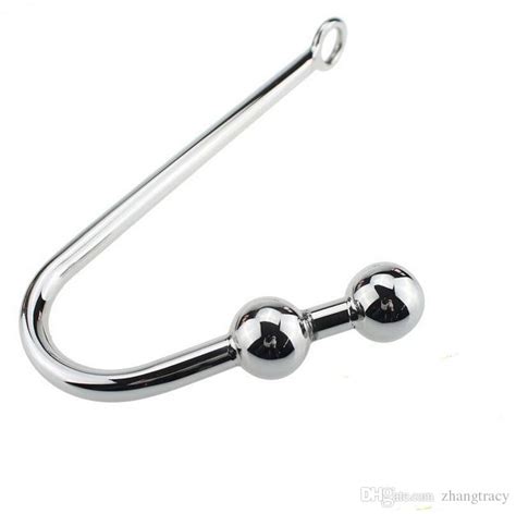 stainless steel double ball anal hook for adult novelty adult metal butt plug toys sex products