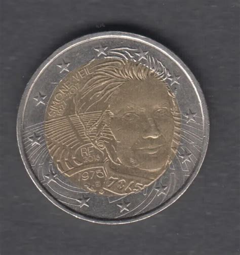 FRANCE PIÈCE commémorative de 2 euros Simone Veil 2018 EUR 1 50