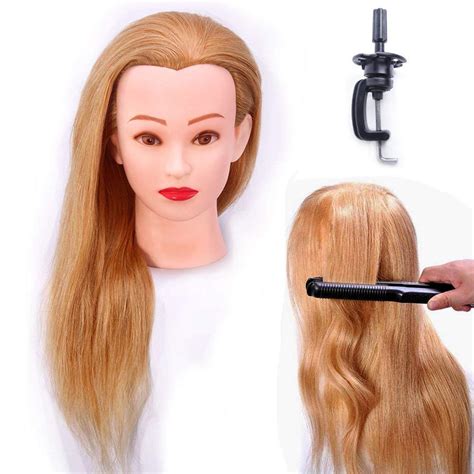 Hairealm 24 Mannequin Head 100 Real Hair Blonde Hairdresser Training