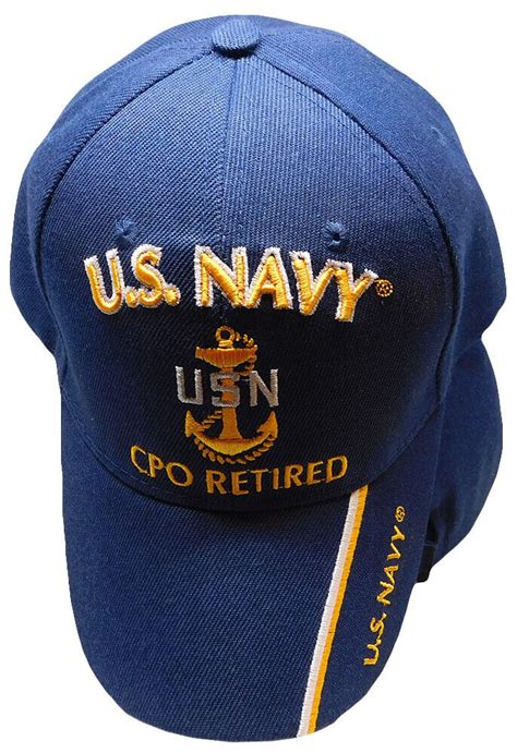 Us Navy Cpo Retired Usn Ball Cap Hat Embroidered 3d Licensed Topw