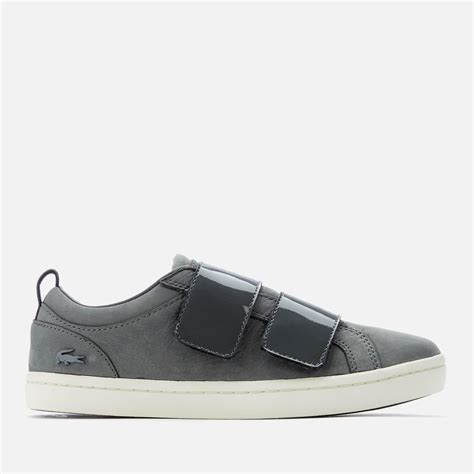 Lacoste Leather Straightset Strap 318 1 Nubuck Trainers In Grey Gray