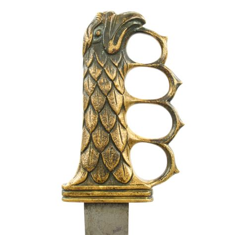 Original Us Wwi Brass Eagle Trench Knuckle Knife From 19th Century