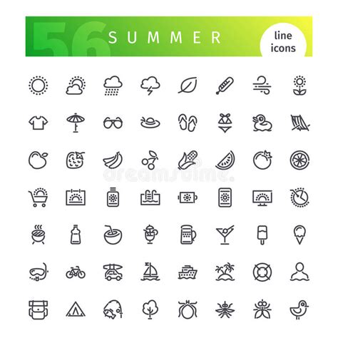 Summer Line Icons Set Stock Vector Illustration Of Icon 54783996