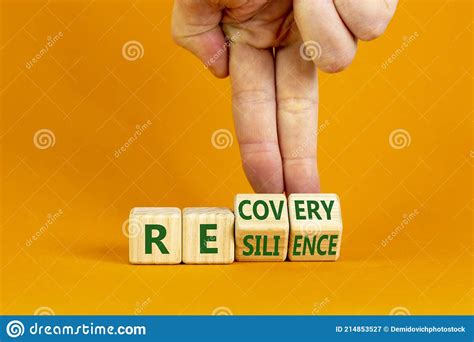 Recovery And Resilience Symbol Businessman Turns Cubes And Changes The