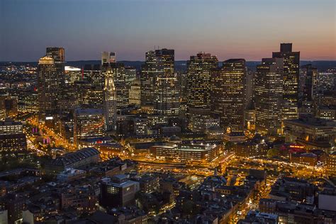 Downtown Boston At Night Photograph By Dave Cleaveland Pixels