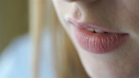 View Of Girls Mouth Is Moving During Speech Stock Footage Sbv
