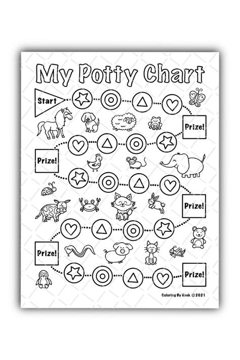 Printable Toddler Potty Chart Reward For Potty Training Full Etsy