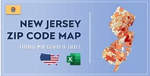 New Jersey Zip Code Map and Population List in Excel