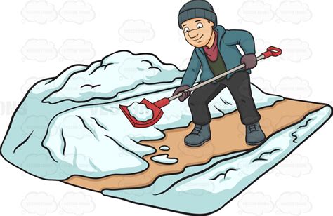 Free Clipart Cartoon Image Of Man Shoveling Snow 20 Free