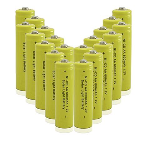 Solar Light Aaa Ni Mh 600 Mah Rechargable Batteries Pack Of 20
