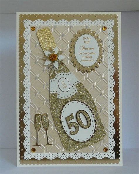 50th Golden Wedding Anniversary Card For Wifehusbandmumdadfriends