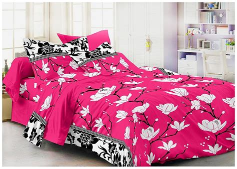 Buy Homefab India Microfiber Printed Double Size Bedsheet 104 Tc 1 Bedsheet With 2 Pillow