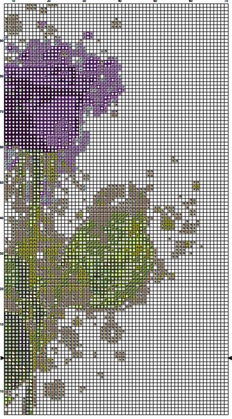 Single Purple Rose Cross Stitch Pattern 1 Instant Pdf Download Etsy