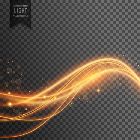 Light Effect Of Golden Light Waves With Sparkles Download Free Vector