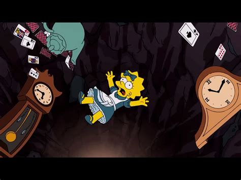 Lisa Simpson Falling Down The Rabbit Hole The Simpsons Alice In