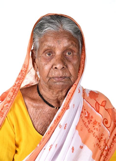 Portrait Of An Old Woman Senior Indian Woman Stock Photo Image Of Emotion Costume