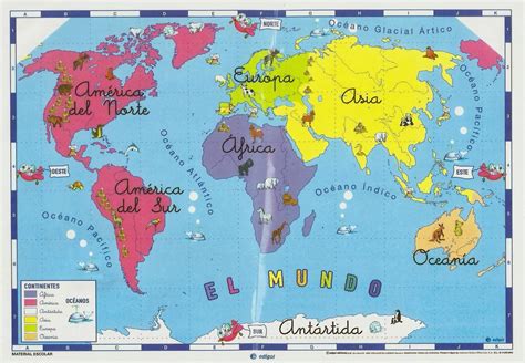Mapa De Los Continentes Con Nombre
