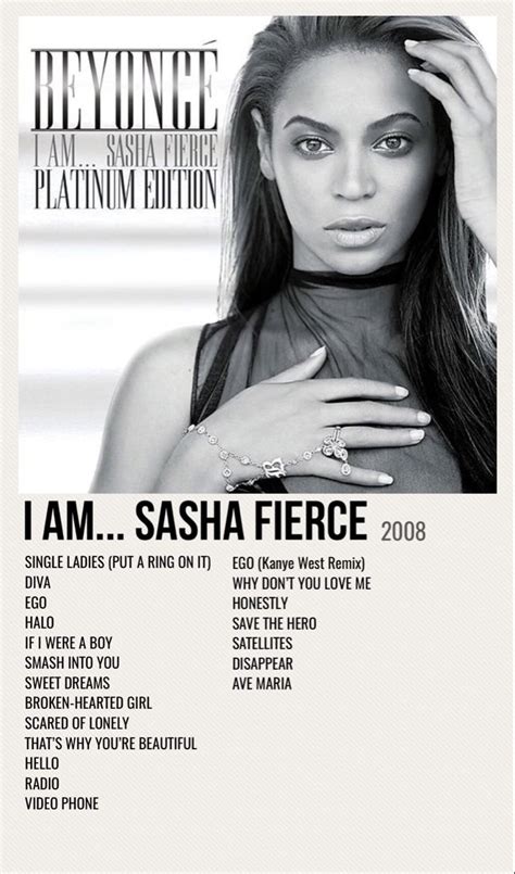 I Am Sasha Fierce Beyonce Album Sasha Fierce Music Poster Ideas