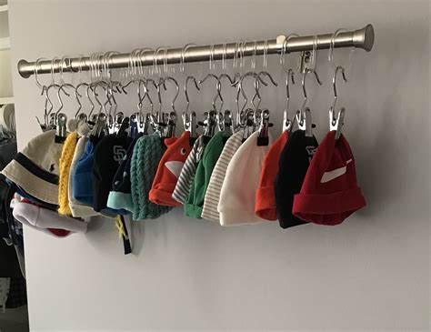 Mkono Hat Rack For Wall Baseball Cap Organizer Hanger With 20 Hooks Modern Metal Hat Holder Wall
