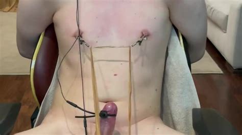 Twink Pup Got His Cock Milked With Electro Stimulation E Stim While