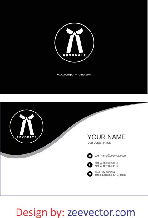 Advocate Visiting Card Vector Cdr File Free Vector Design Cdr