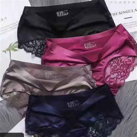 fashion women s sexy lace ice silk panties seamless briefs underwear panty 086 shopee philippines