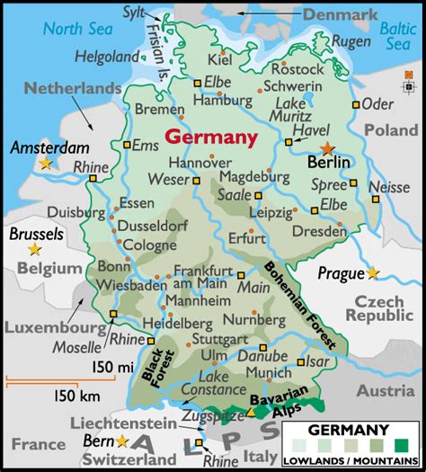 Large detailed map of germany. Germany Map - FKKTOURS