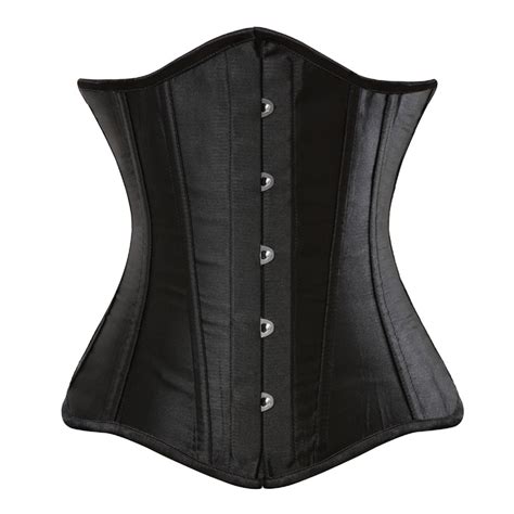 spiral steel boned underbust corset black sexy women s bustier lace up boned lingerie plus size