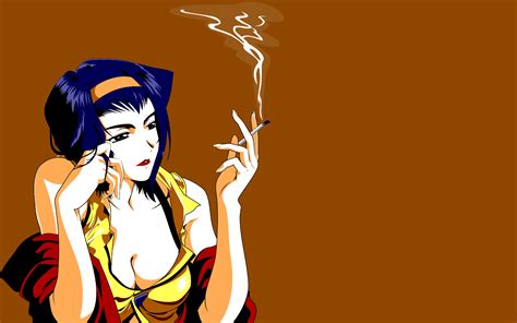 Cowboy Bebop Smoking Faye Valentine Anime Girls Wallpapers Hd