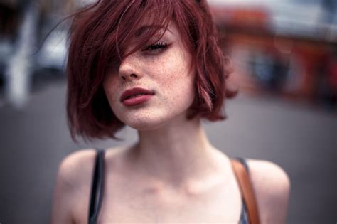 Mayya Giter Redhead Freckles Looking At Viewer Hair In Face Women