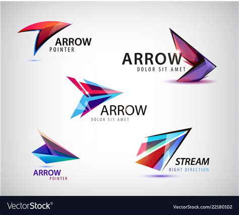 Set Of Abstract Logos Arrows Pointers Royalty Free Vector