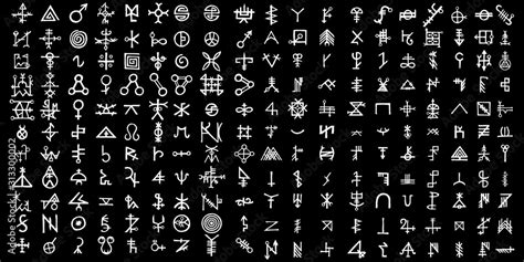 Big Set Of Esoteric Symbol Design Elements Imaginary Handwritten