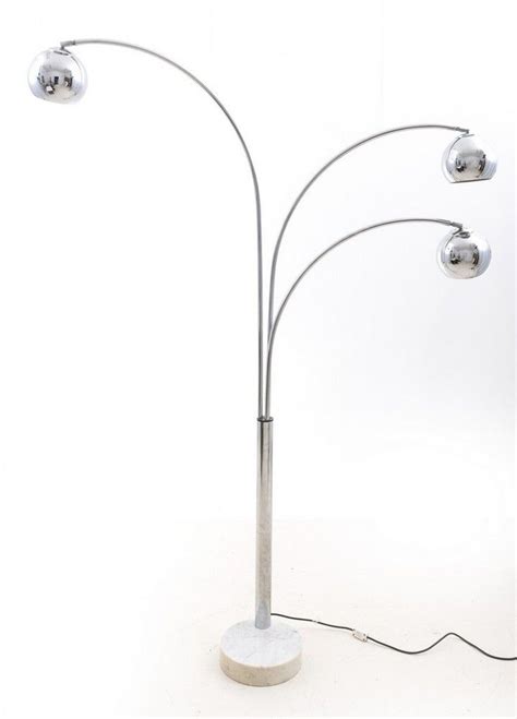 Chrome And Marble Italian Floor Lamp 1970s Zother Lighting
