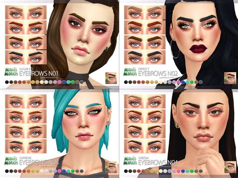 Sims 4 Maxis Match Eyebrows Pack Ayundapics