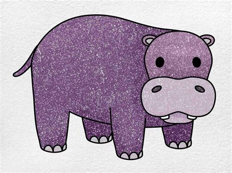 How To Draw A Hippopotamus Helloartsy