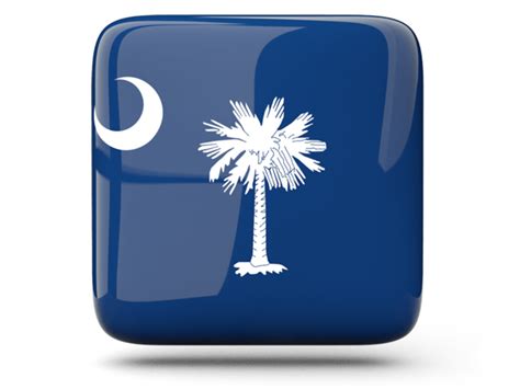 Glossy Square Icon Illustration Of Flag Of South Carolina