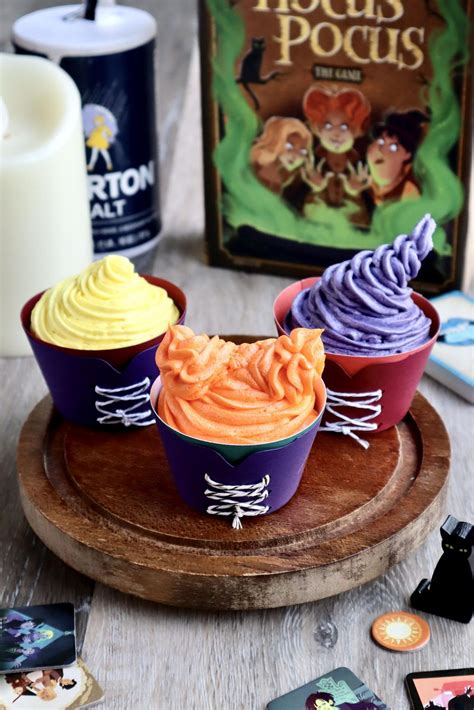 Hocus Pocus Cupcakes With Diy Sanderson Sisters Cupcake Wrappers Scary