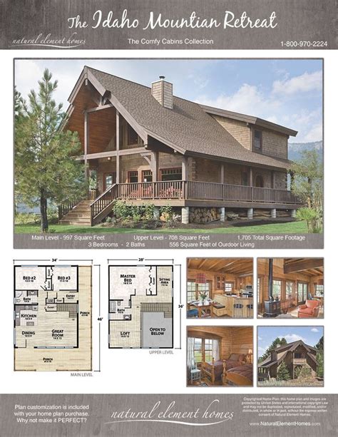 Idaho Mountain Retreat Plan Comfy Cabins Natural Element Homes