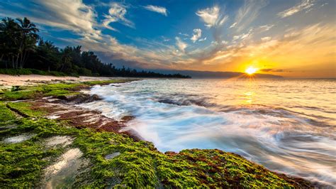 🔥 Free Download Hawaii Sunset Ocean Beach Waves Cl 4k Wallpaper 3840x2160 For Your Desktop