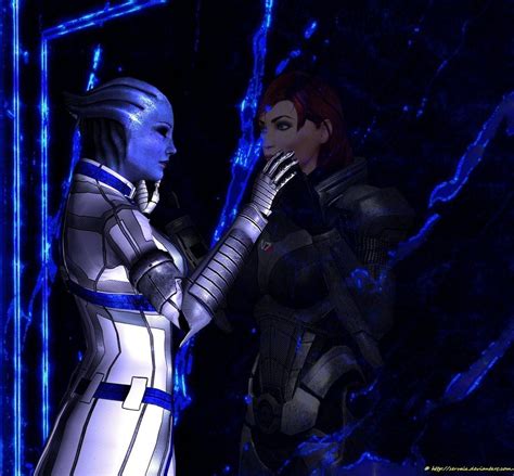 Mass Effect Femshep And Liara Liara Remembering Her Shepard Always