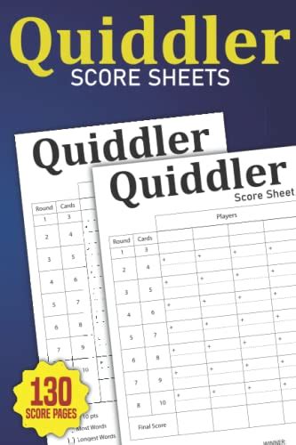 Quiddler Score Sheets 130 Quiddler Score Pads For Scorekeeping 85 X