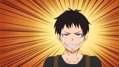 Fire Force Shinra Smiling Image