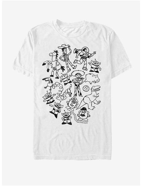 Disney Pixar Toy Story Group Doodle T Shirt White Hot Topic