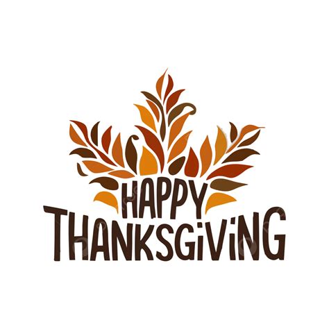 Happy Thanksgiving Maple Leafs Vector Texting Transparent Background