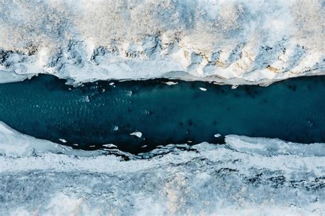 Premium Photo Aerial View Of A River In Iceland With Turquoise Water