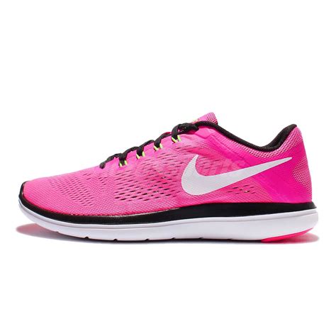 Wmns Nike Flex 2016 Rn Run Pink Black Womens Running Shoes Trainers