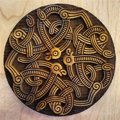 Norse Knotwork Serpent Round Woodcut For Wood Block Printing Etsy Uk