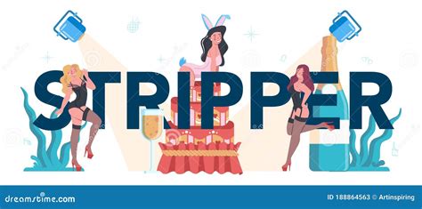 Female Stripper Web Banner Or Landing Page Set Pole Dancing Girl Cartoon Vector Cartoondealer