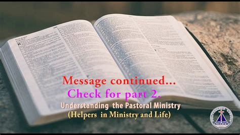 9th Dec 2018 Understanding The Pastoral Ministry Part 1of 2 Youtube