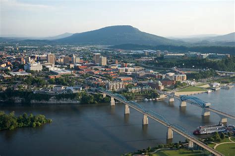 Chattanooga Riverfront Tennessee River Aerial Photo Ron Lowery